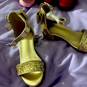 Pandaninjia new gold glitter shoes